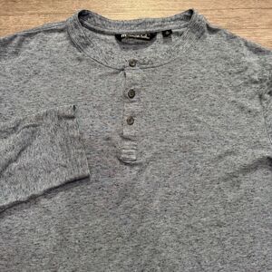 Travis Mathew Shirt Men XL Blue Button Henley Modal Cotton Outdoors Preppy Golf‎